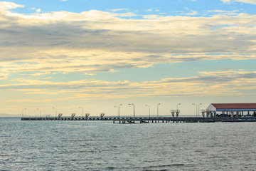 Pier at sunset time