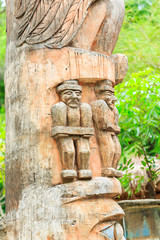 Wooden carved statue