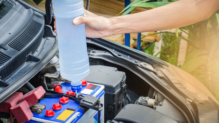 Add distilled water in battery by user,maintenance car by itsalf
