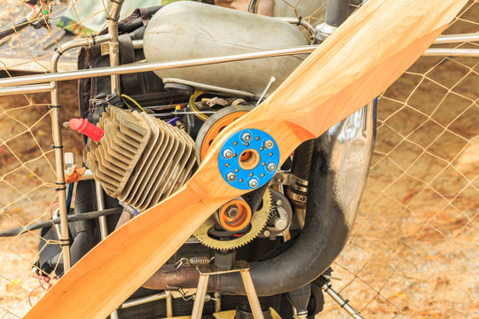 Close up the center of the Paramotor propeller