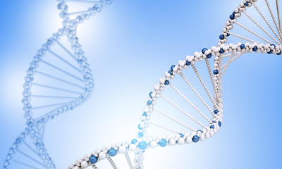 DNA molecule on blue