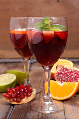 sangria with fruits