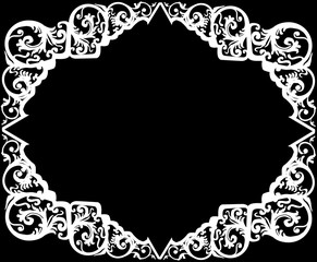 white decorated frame shape ornament