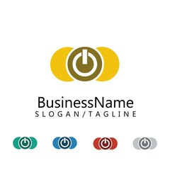 Power Button Computer logo icon Vector