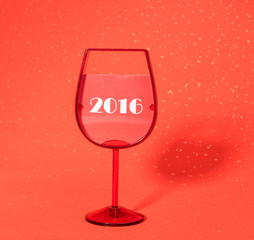 2016 celebrations New Year concept,glass goblet and numeral 2016