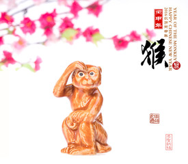 chinese new year decoration with golden monkey