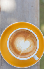 Close up Coffee latte art