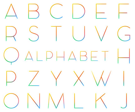 Alphabet / Gradient With Red Orange Yellow Green And Blue