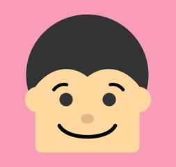 Head / face / hair style cartoon / smile face cartoon