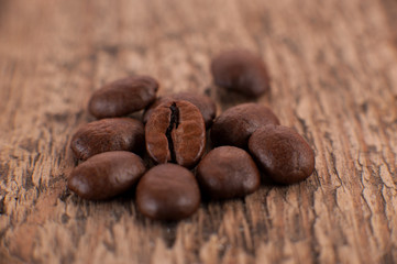 The grains of coffee