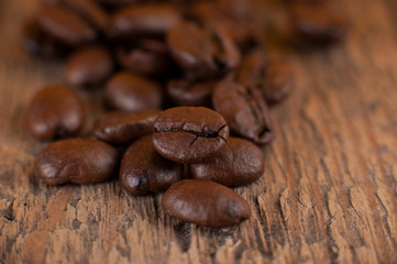 The grains of coffee