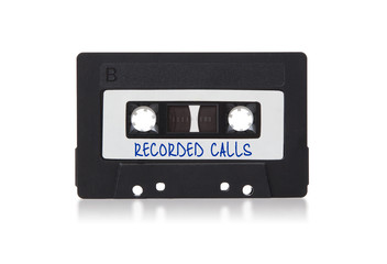 Vintage audio cassette tape, isolated on white background