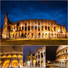 Fototapeta na wymiar Rome collage. Photos taken in Rome, Italy
