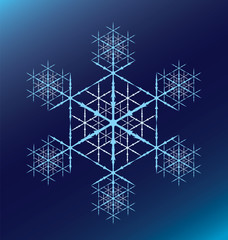 blue snowflake on a blue gradient