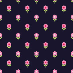 Seamless colorful vector background with decorative flowers