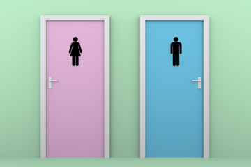 Obraz premium toilet doors color