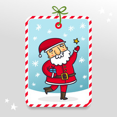 Cute vector Santa Claus gift tag