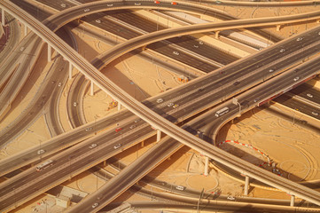 Highway road intersection in Downtown Burj Dubai.
