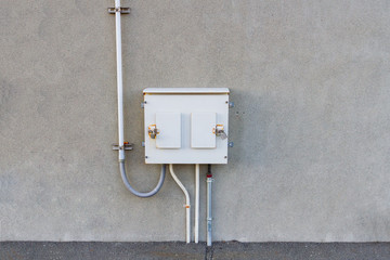 Electricity control box on wall