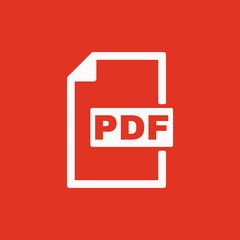 The PDF icon. File format symbol. Flat