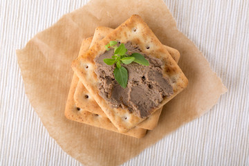Liver pate with crackers