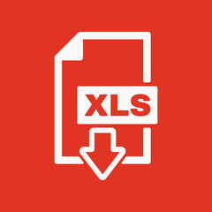 The XLS icon. File format symbol. Flat