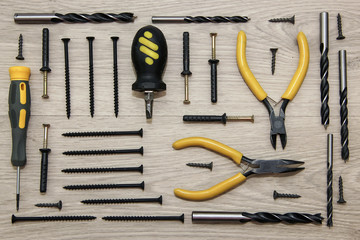 Different construction tools.