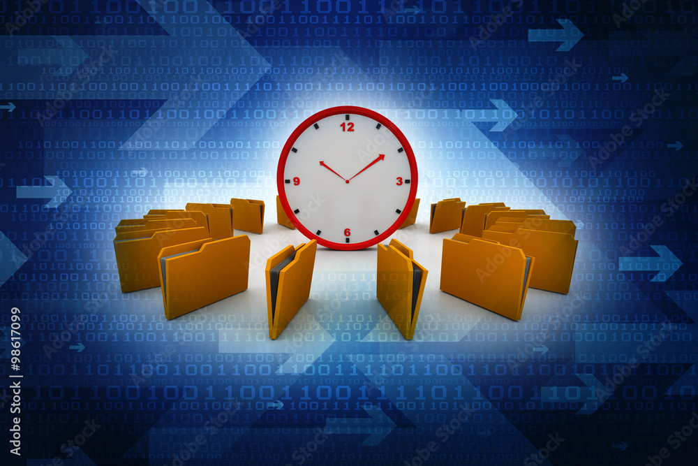 Poster 3d rendering documents copying one file to another