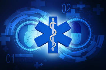 3d illustration Health care and medical logo 