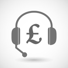 Remote assistance headset icon with  a pound sign