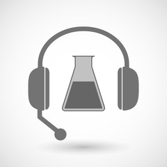 Remote assistance headset icon with  a flask