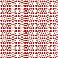  pattern red heart rose petals