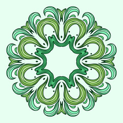 Circular pattern of green abstract leaf for your creativity