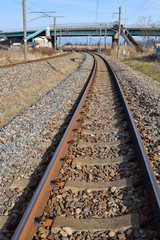 羽越本線の線路（複線）／山形県の庄内地方で羽越本線の線路（複線）を撮影した、ローカルイメージの写真です。