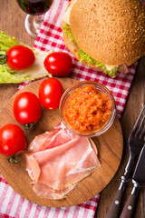 ham with vegetable