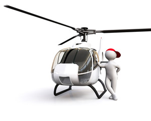 3D Man helicopter pilot © Spencer