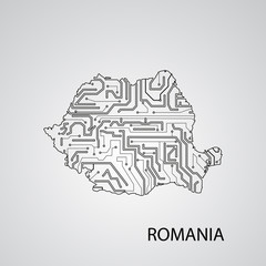 Fototapeta na wymiar Circuit board Romania 