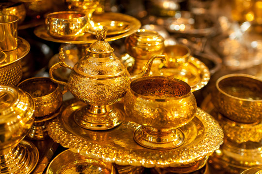 Gold merchandise, Yangon, Myanmar