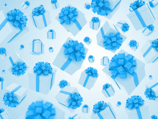 a lot of gift box fall down