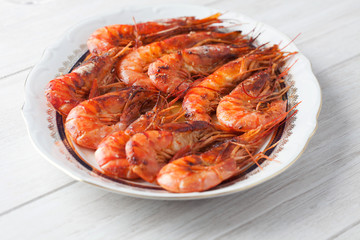 Baked prawns with sauce