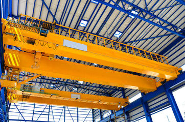 Overhead crane in factory