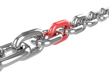 Obraz premium render stainless steel chain