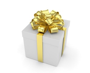 gift box with bows isolated on white