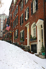 Stock image of a snowing winter at Boston, Massachusetts, USA..