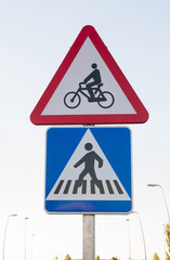Señales de Trafico de Peatones y Bicicletas
