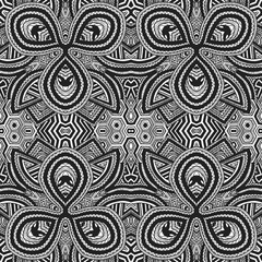 monochrome hand drawn seamless zentangle pattern.