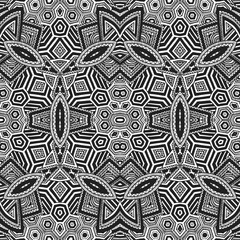 monochrome hand drawn seamless zentangle pattern.