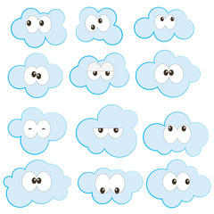 clouds set with different emotions Vector
