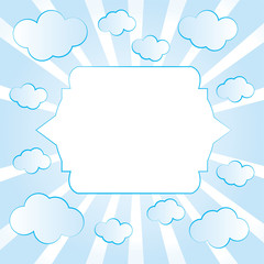 Frame with clouds and sun vector