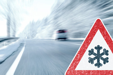 Winter Driving - Caution Ice and Snow